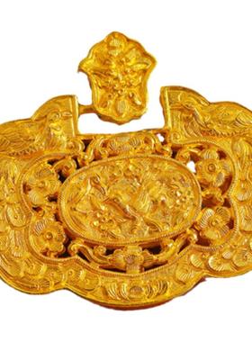 金色吊坠平安锁宫廷风情人节礼物