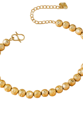 沙金饰品镀24k磨砂转运珠手链女