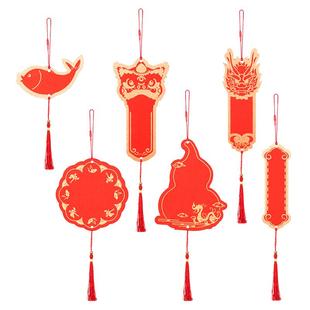 燃灯中国风宫廷迷你福卡挂件双面万年红宣纸春联手写卡纸福字红纸对联专用纸空白书法作品纸喜庆红色书签卡片