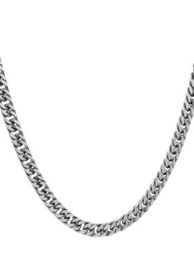 钛钢钛钢方古巴链男女不掉色项链