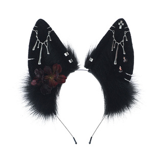 暗黑异域风狼耳发箍漫展阿努比斯cos头饰埃及异域风胡狼兽耳kc