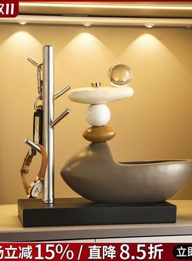 轻奢石来运转过装饰品道家居摆件客厅入户钥匙玄关收纳酒柜电视柜