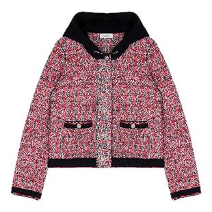 新年CRUSH Collection2025年冬季新款彩点花呢连帽夹克小香风外套