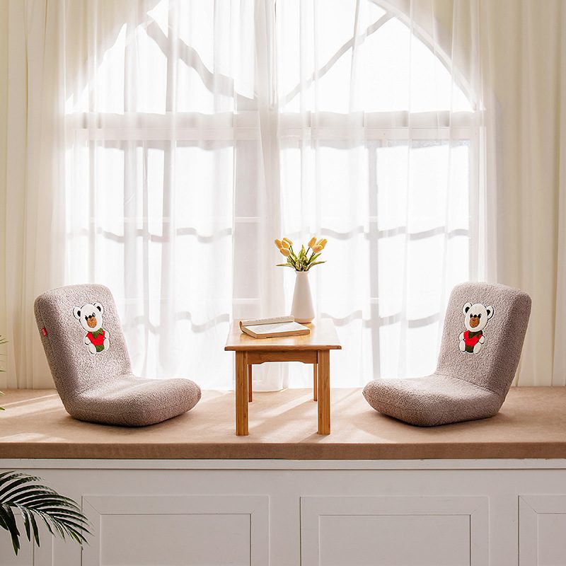 1懒人沙发跨境榻榻米儿童阅读床上卡通折叠窗毛绒飘小可爱沙发椅