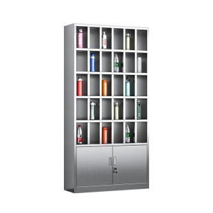 304不锈钢水杯柜车间工厂员工多格茶杯架收纳置物架子防尘格子柜