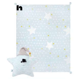 tbh野兽派家居香梦™星星造型二合一法兰绒毯/抱枕车载靠枕毯礼物