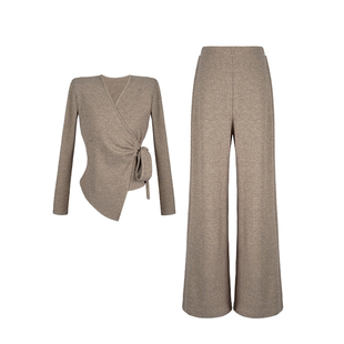 大婷婷 简约风法式休闲套装高腰修身新款时尚秋季两件套DT1596