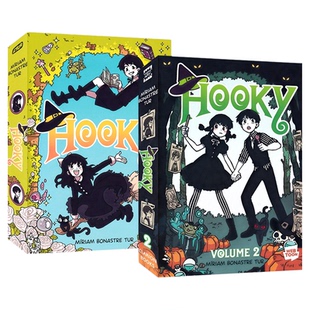 英文原版 Hooky Volume1 Volume 2 翘学小法师2册 全彩美式章节漫画 魔法奇幻冒险故事 英语课外读物