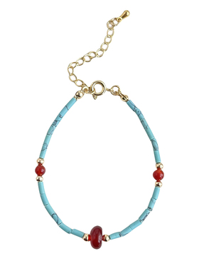 随视觉项链锁骨链绿松石南红玛瑙