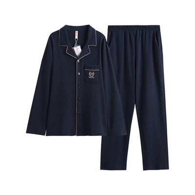 芬腾纯棉秋季男睡衣加大码家居服