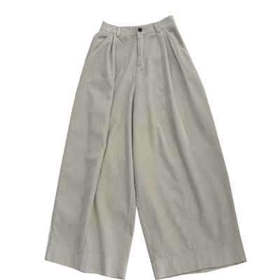 复古灯芯绒阔腿休闲裤