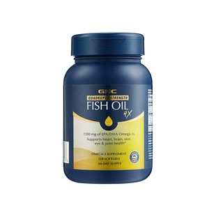 GNC健安喜四倍铂金鱼油深海omega3高含量高吸护脑易吞服120粒
