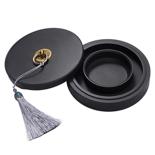 火锅砚台书法专用多功能天然原石带盖防蒸发不干墨可磨墨保湿墨盒