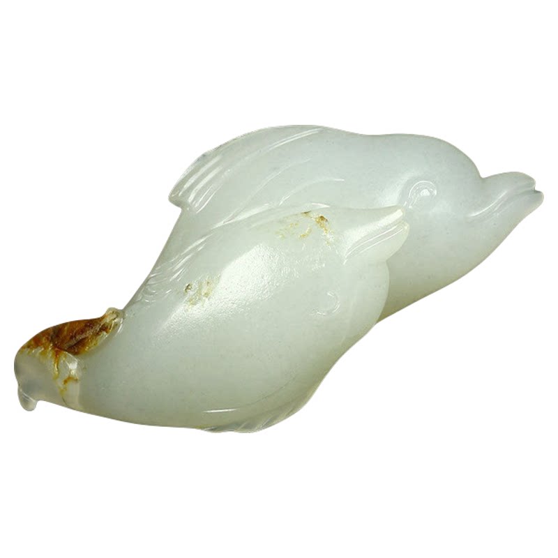 (不议价)新疆和田玉白玉籽料海豚挂件润玉缘吊坠玉坠22g