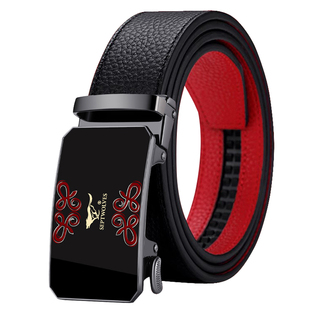 七匹狼男士本命年皮带蛇年内红外黑自动扣腰带纯头层牛皮裤带软皮