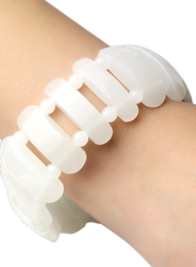 四通新疆和田玉手排天然白玉龙鳞