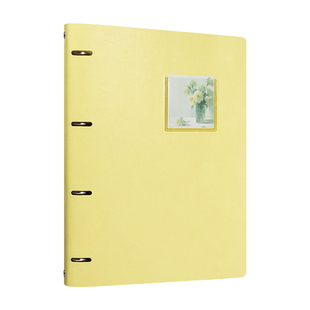 软皮活页本四孔a4可拆卸笔记本记事本外壳大学生简约高颜值网格线圈本加厚替芯定制打孔本子不咯手文件活页夹