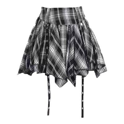 美式复古格子蓬蓬蛋糕裙