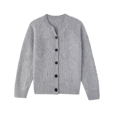 春竹长袖女士针织开衫00%山羊绒