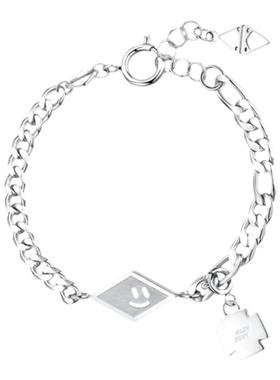 表情勋章手链情侣钛钢原创设计