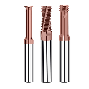 68度钨钢合金螺纹铣刀单齿 三牙 全牙高硬淬火专用钨钢铣牙刀1-36