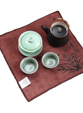 功夫茶巾高档吸水加厚茶布毛巾