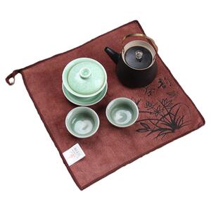 功夫茶巾高档茶布吸水加厚茶具毛巾茶几茶桌布禅意抹布垫茶台配件