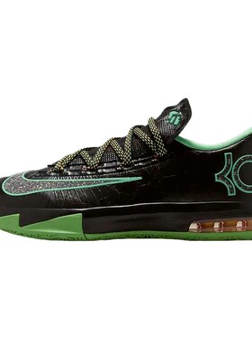 Nike耐克男鞋KD6杜兰特6代夜光黑绿低帮实战运动篮球鞋IH3582-001