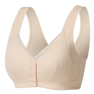 小护士内衣妈妈款中老年女性文胸大码胸罩纯棉前扣式无钢圈背心薄