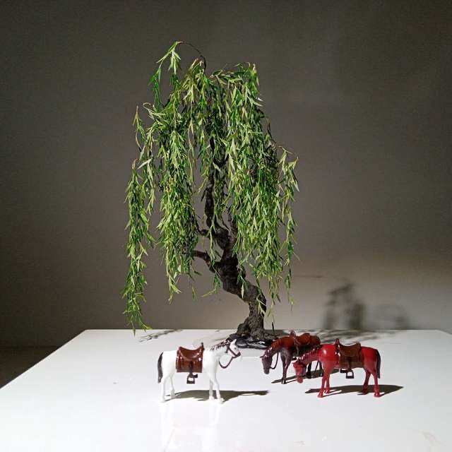 树脂复古仿真动物小摆件战马奇石盆景假山沙盘枯山水微景造景装饰