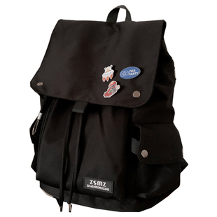 韩国ins简约大容量双肩包女 大学生小众设计感背包男高中学生书包