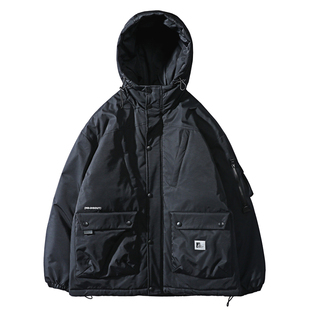 机能风暗黑系冬季加棉加厚外套女宽松飞行员夹克棉服盐系炸街酷潮