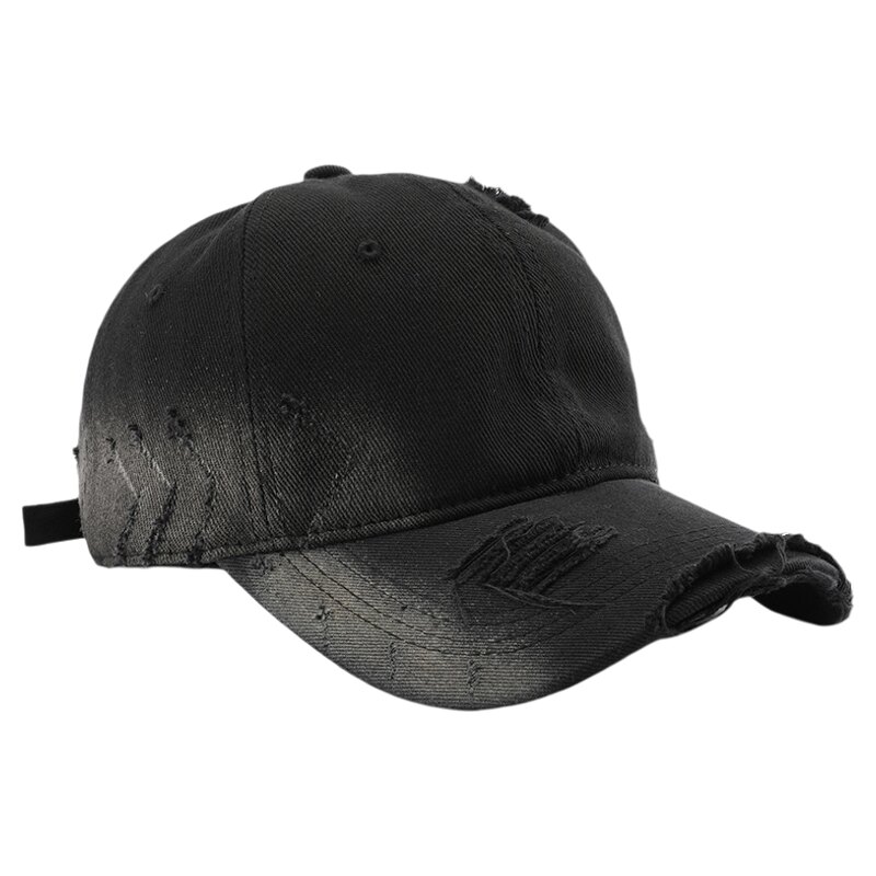 LOGO定制韩版个性时尚水洗破洞棒球帽刺绣印字户外防晒遮阳棒球帽