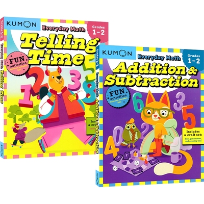 Kumon Everyday Math - Addition & Subtraction 公文式教育 每日数学系列 加法 减法 认识时间 英文原版进口图书
