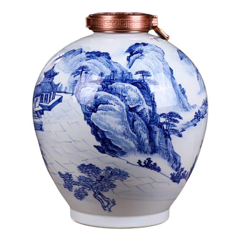手绘陶瓷酒瓶景德镇青花瓷复古