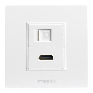 86型暗装千兆网络网口带hdmi面板 视频高清HDMI+六类网线电脑插座