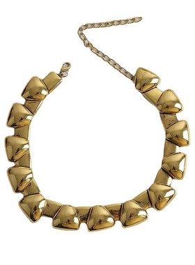 杨树林做旧黄铜三角项链轻奢项圈