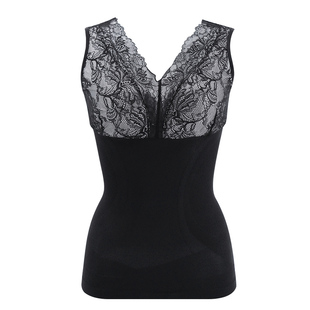 茜木塑身背心女塑体形性感蕾丝收副乳收腹束腰提臀免穿文胸 X7095