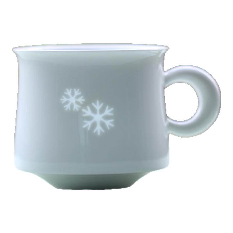 子木雪花咖啡杯景德镇玲珑陶瓷水杯茶杯家用简约个性拉花咖啡杯