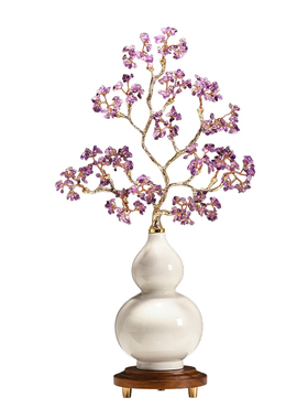 新中式紫水晶招财葫芦摆件紫气东来客厅玄关轻奢装饰乔迁新居礼物