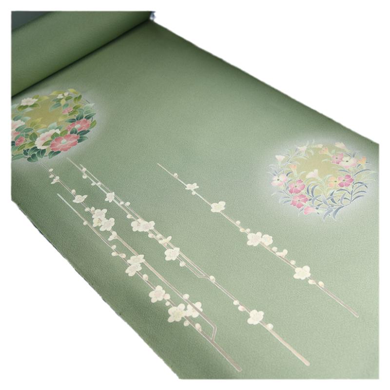 正绢真丝旗袍汉服中式花环付下