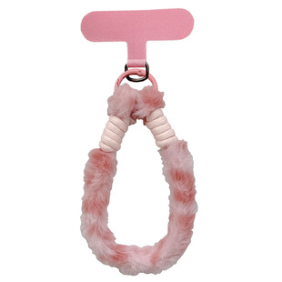 毛绒绒豹纹手机挂绳软乎乎软手感手腕防丢绳挂件秋冬暖手腕带毛茸时尚短款手绳个性辣妹网红挂饰潮包包垫片壳