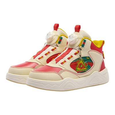 361童鞋儿童高帮旋钮滑板鞋 男童轻便防滑运动鞋2026春季青少年鞋