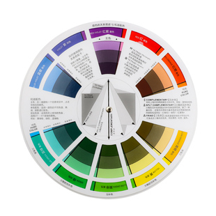 新版标准色环图色环卡色轮卡色相环调色配色卡色轮表带中文颜色彩搭配比例色盘卡设计师油漆调色师识色色值卡