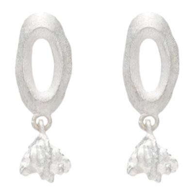 empress47银镜肌理耳钉纯银耳环