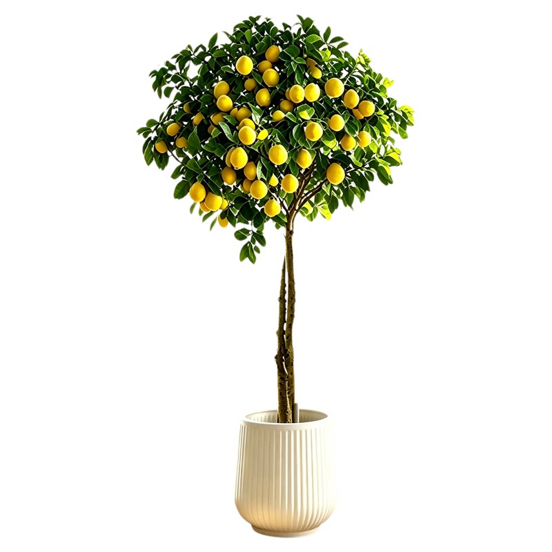 柠檬树带花带果四季种植大盆栽