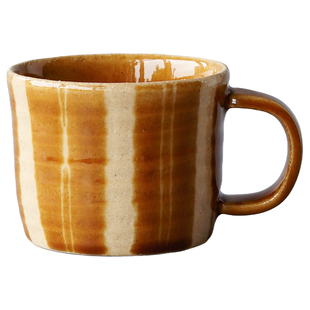 日本手工 陶制马克杯 拉花咖啡杯复古可爱高颜值水杯燕麦早餐杯