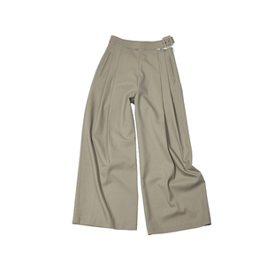 现货 迪丽热巴同款 MEDIUM WELL 侧面立体褶廓形精纺羊毛西裤