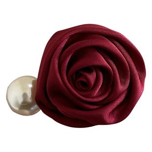 玫瑰花朵前额刘海发饰侧边夹发夹子头饰头发卡子女仿珍珠头花鸭嘴