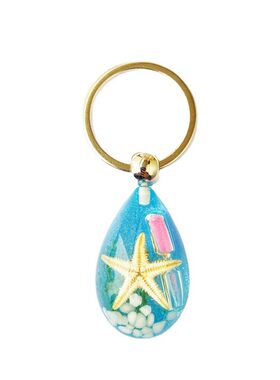 创意海星沙漏钥匙扣琥珀海星挂件